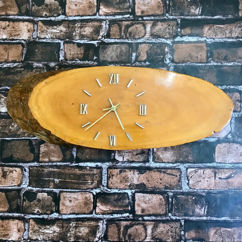 Burlwood Castle Burl Wood Wall Clock Handmade